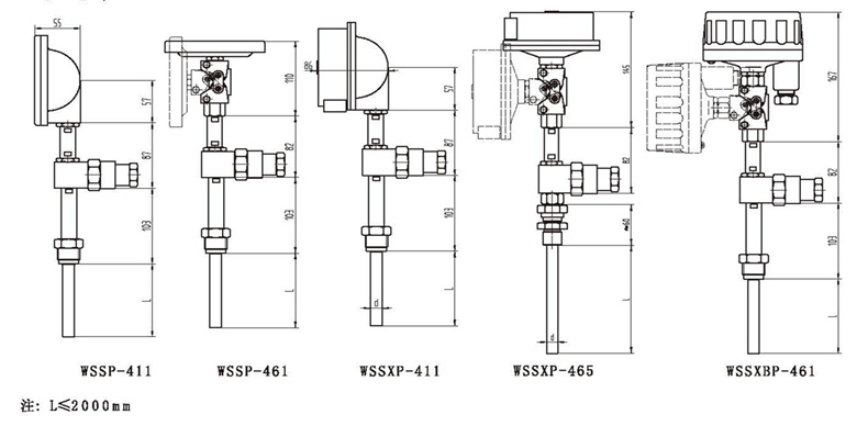 WSSX工業雙金屬溫度計（一體化型螺紋式）_http://m.gzyuanda.com_雙金屬溫度計_第3張